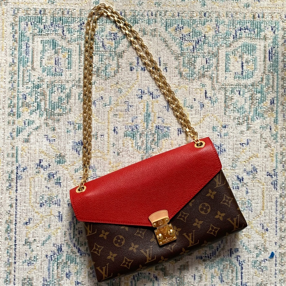 Louis Vuitton Monogram Pallas Chain Cerise